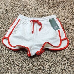 Wild Fable | Women's White and Red Trim Athletic Shorts